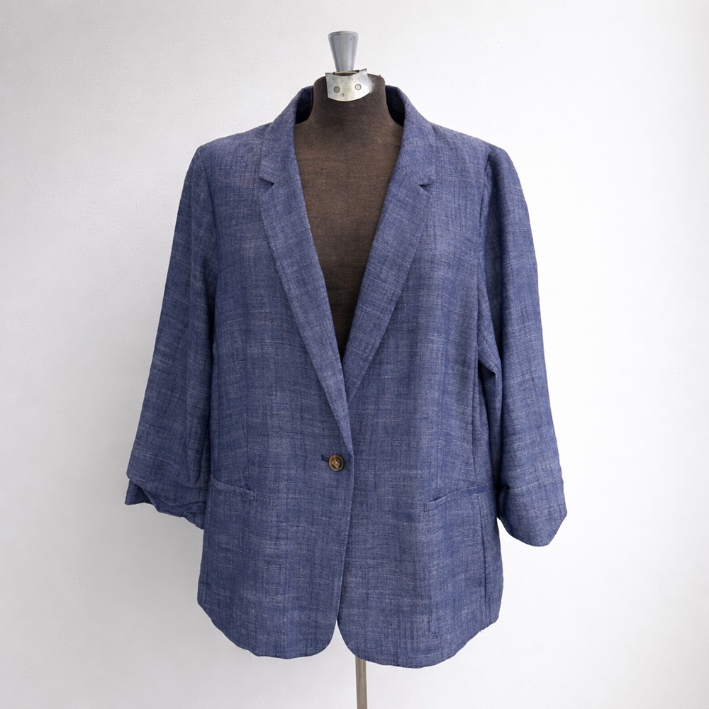 NWT LC Lauren Conrad Blue Blazer Single Button Lightweight Jacket - XXL - Picture 7 of 7